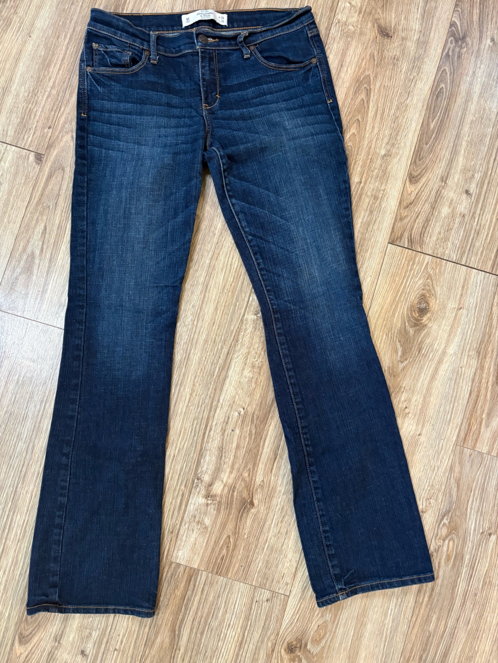 Abercrombie & Fitch Women’s Bootcut Dark Wash Cotton Stretch Denim Blue Jeans 8R